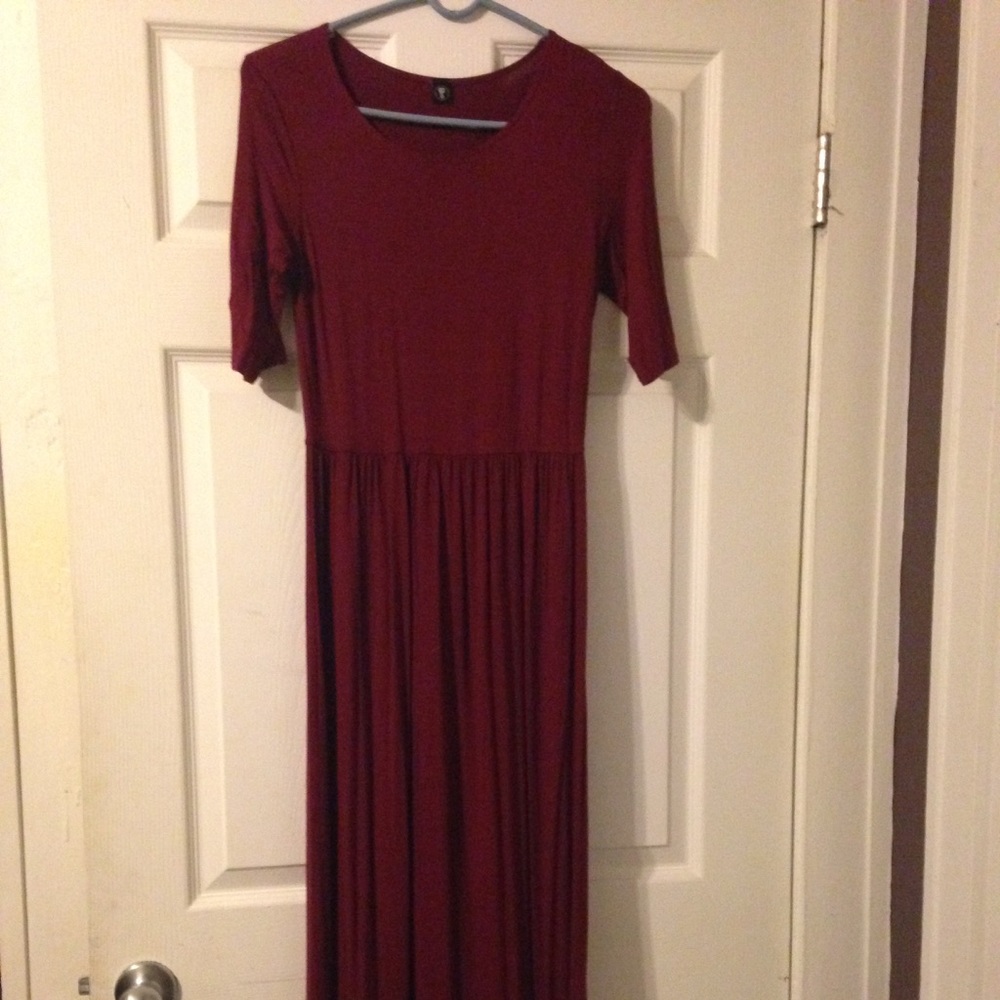 82 Days burgundy and wine maxi dresses